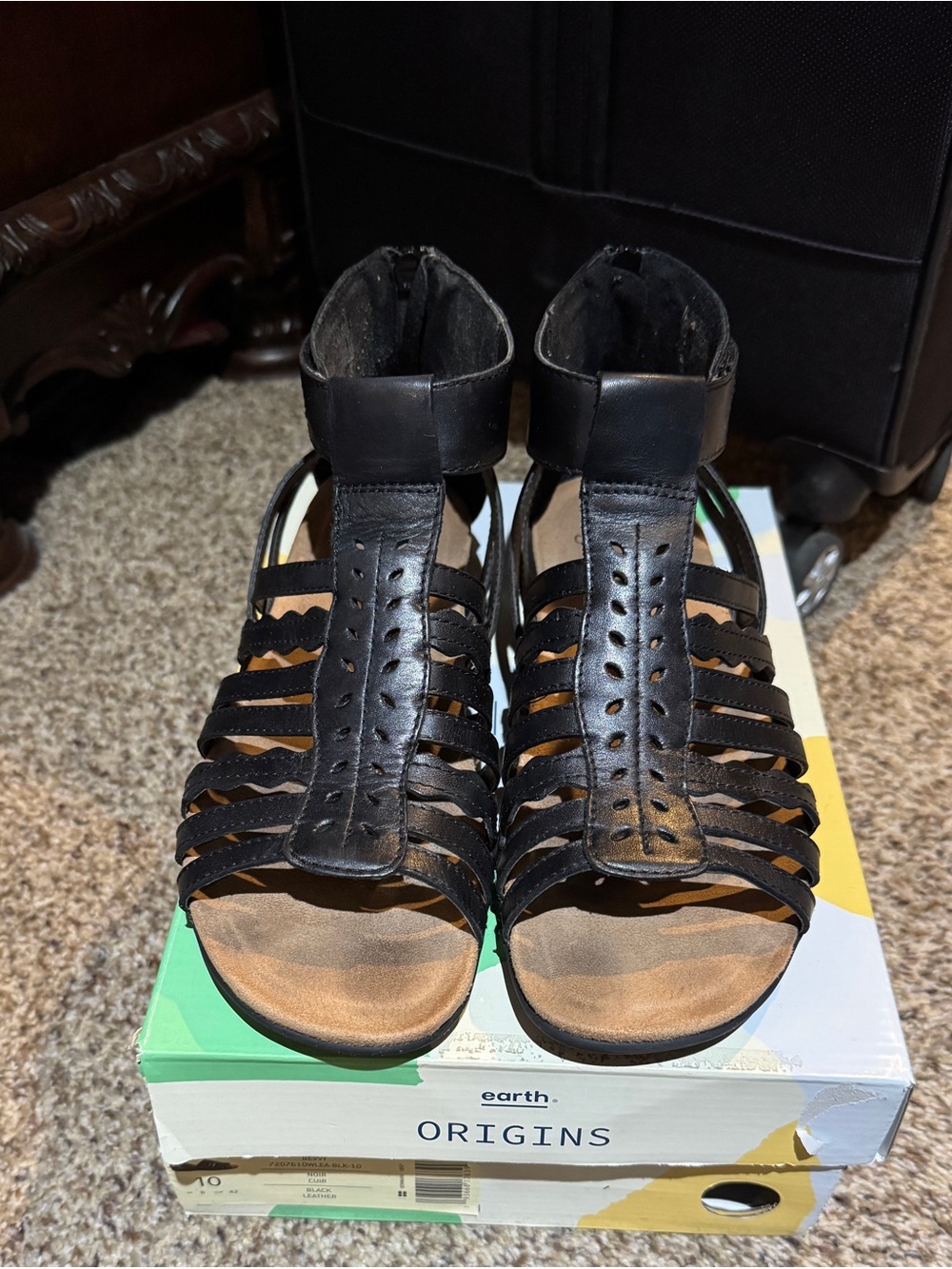 Earth Origins Black Strappy Gladiator Sandals